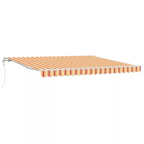 Behúzható napellenző 400 × 300 cm sárga és narancssárga