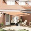 Behúzható napellenző sárga és narancssárga 400 ×300 cm szövet