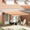 Behúzható napellenző sárga és narancssárga 400 × 300 cm szövet
