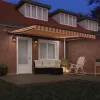 Behúzható napellenző sárga és narancssárga 400 × 300 cm szövet