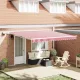 Behúzható napellenző Piros és fehér 400 ×300 cm szövet