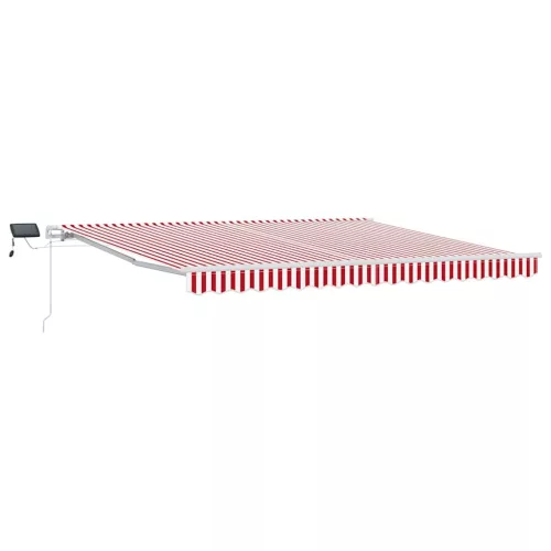 Behúzható napellenző Piros és fehér 400 ×300 cm szövet