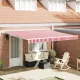 Behúzható napellenző 400 × 300 cm Piros és fehér