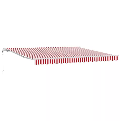 Behúzható napellenző 400 × 300 cm Piros és fehér