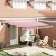 Behúzható napellenző Piros és fehér 400 ×300 cm szövet
