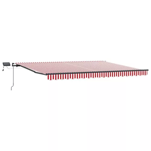 Behúzható napellenző Piros és fehér 400 ×300 cm szövet
