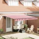 Behúzható napellenző Piros és fehér 400 × 300 cm szövet