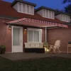 Behúzható napellenző Piros és fehér 400 × 300 cm szövet