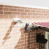 Behúzható napellenző Piros és fehér 400 × 300 cm szövet