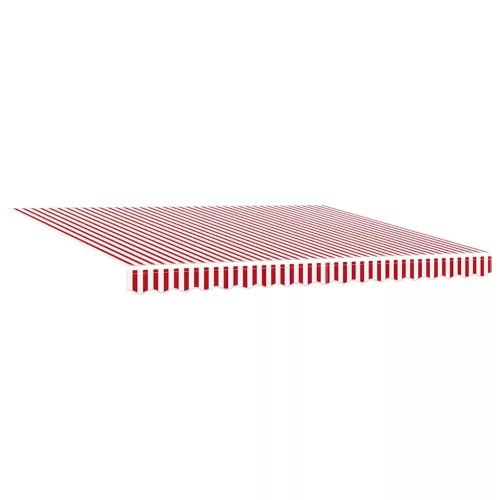 Behúzható napellenző Piros és fehér 400 × 300 cm szövet