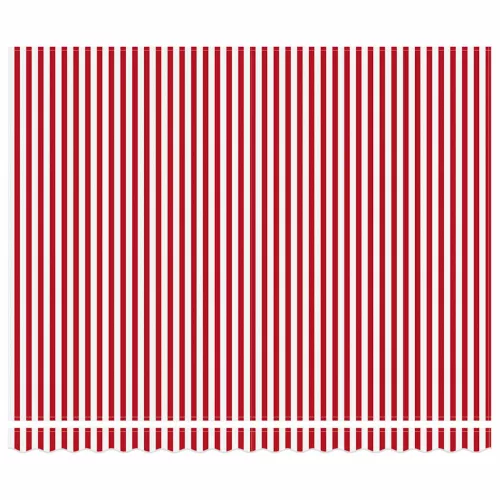 Behúzható napellenző Piros és fehér 400 × 300 cm Szövet, Fém
