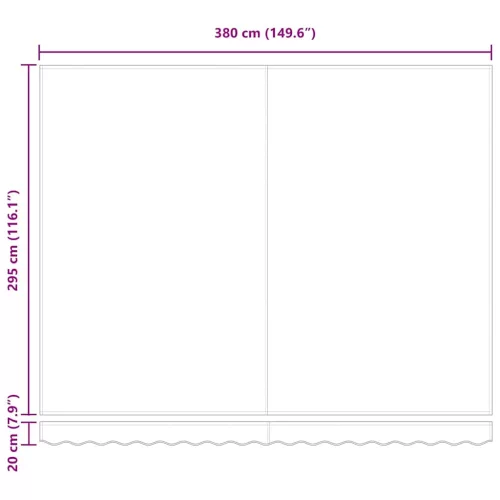 Behúzható napellenző Piros és fehér csíkos 400x300 cm szövet
