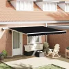 Behúzható napellenző tartalmaz Fekete 400 ×300 cm szövet