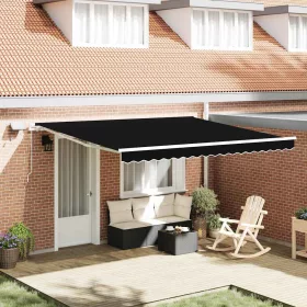   Behúzható napellenző tartalmaz Fekete 400 ×300 cm szövet