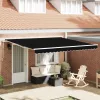 Behúzható napellenző 400 × 300 cm Fekete
