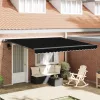 Behúzható napellenző Fekete 400 × 300 cm szövet