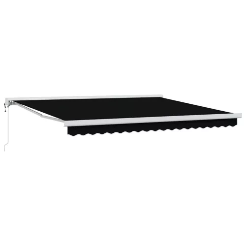 Behúzható napellenző Fekete 400 ×300 cm Szövet és Fém