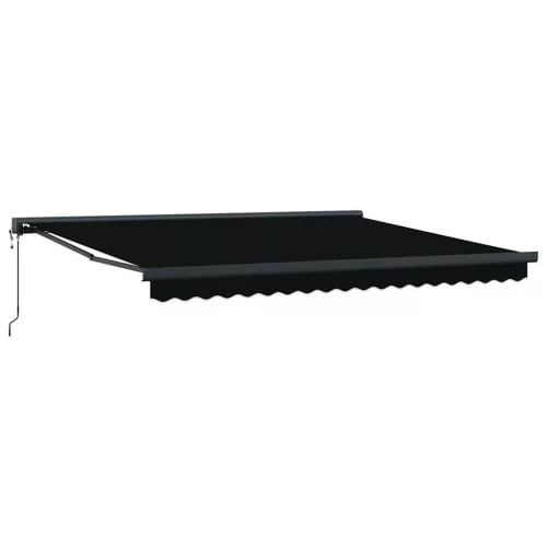Behúzható napellenző Fekete 400 × 300 cm Szövet, Fém