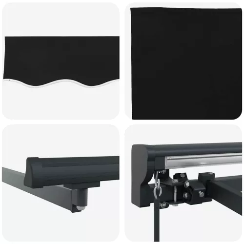 Behúzható napellenző Fekete 400x300 cm szövet