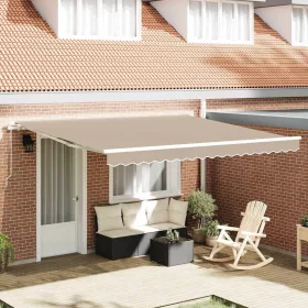 Behúzható napellenző Bézs 400 × 300 cm Poliészter