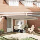 Behúzható napellenző LED -es lámpákkal Bézs 400 ×300 cm szövet