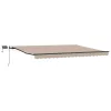 Behúzható napellenző LED -es lámpákkal Bézs 400 ×300 cm szövet