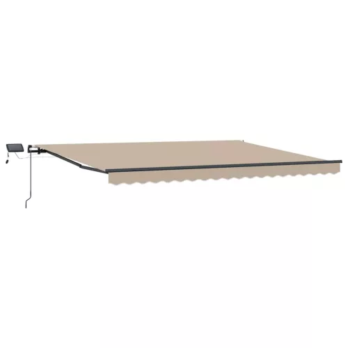 Behúzható napellenző LED -es lámpákkal Bézs 400 ×300 cm szövet