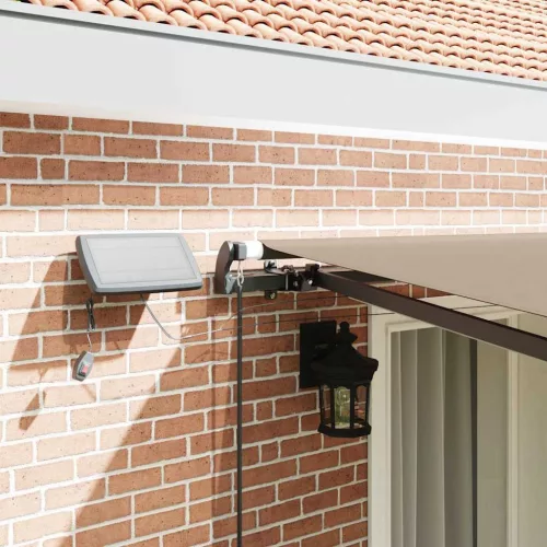 Behúzható napellenző LED -es lámpákkal Bézs 400 ×300 cm szövet