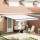 Behúzható napellenző LED -es lámpákkal Fehér 400 ×300 cm szövet
