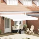 Behúzható napellenző Fehér 400 ×300 cm Szövet és Fém