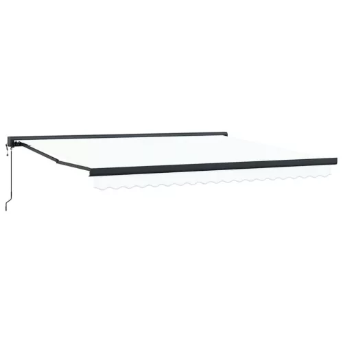 Behúzható napellenző Fehér 400 × 300 cm Szövet, Fém