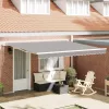 Behúzható napellenző Világosszürke 400 × 300 cm Poliészter