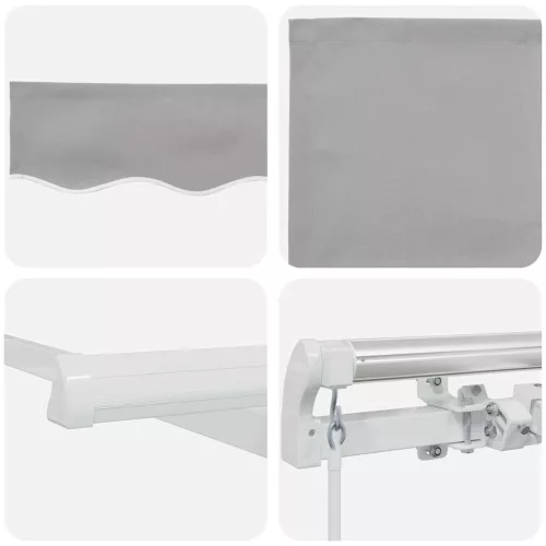 Behúzható napellenző Világosszürke 400 × 300 cm Poliészter