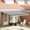 Behúzható napellenző Világosszürke 400 × 300 cm Szövet, Fém