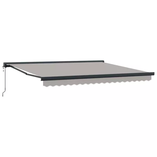 Behúzható napellenző Világosszürke 400 × 300 cm Szövet, Fém