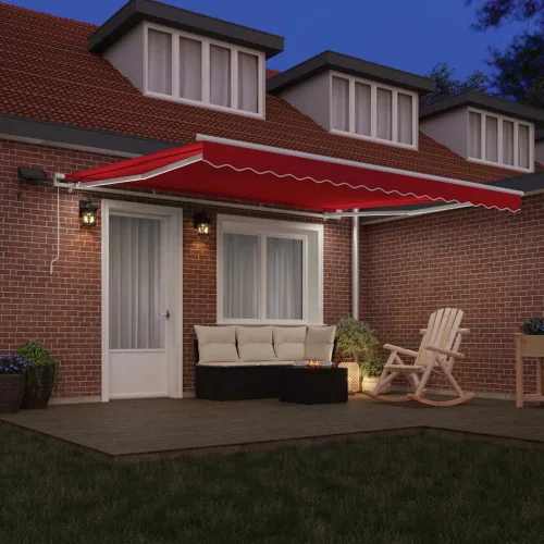 Behúzható napellenző tartalmaz Piros 400 ×300 cm szövet