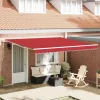 Behúzható napellenző 400 × 300 cm Piros