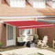 Behúzható napellenző 400 × 300 cm Piros