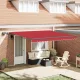 Behúzható napellenző LED -es lámpákkal Piros 400 ×300 cm szövet
