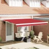 Behúzható napellenző Piros 400 ×300 cm Szövet és Fém
