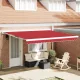 Behúzható napellenző Piros 400 ×300 cm Szövet és Fém