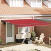 Behúzható napellenző Piros 400x300 cm szövet