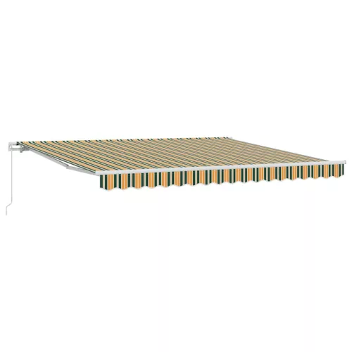 Behúzható napellenző Zöld és sárga 400 × 300 cm Poliészter