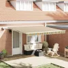 Behúzható napellenző tartalmaz Zöld és sárga 400 ×300 cm szövet