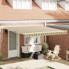Behúzható napellenző 400 × 300 cm Zöld és sárga