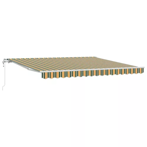 Behúzható napellenző 400 × 300 cm Zöld és sárga