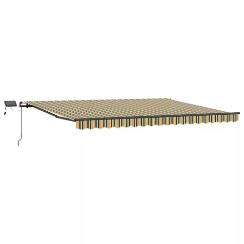 Behúzható napellenző Zöld és sárga 400 ×300 cm szövet