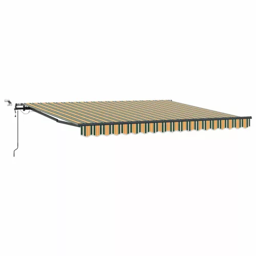 Behúzható napellenző Zöld és sárga 400 × 300 cm szövet