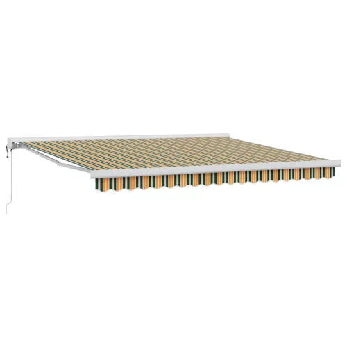 Behúzható napellenző Zöld és Sárga 400 ×300 cm Szövet és Fém