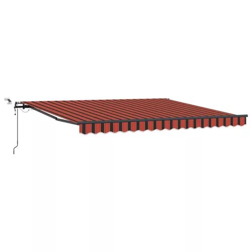 Behúzható napellenző narancssárga és barna 400 × 350 cm szövet